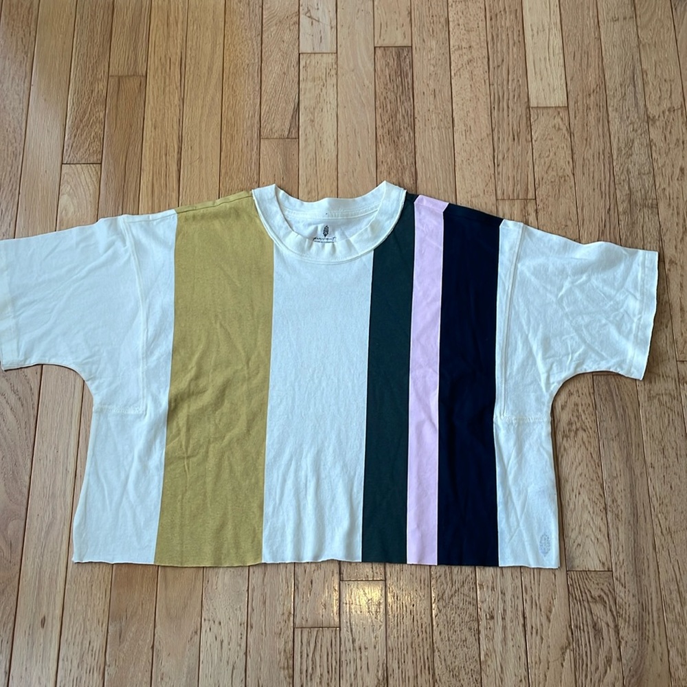 NWOT Free People Movement colorblock striped cropped top